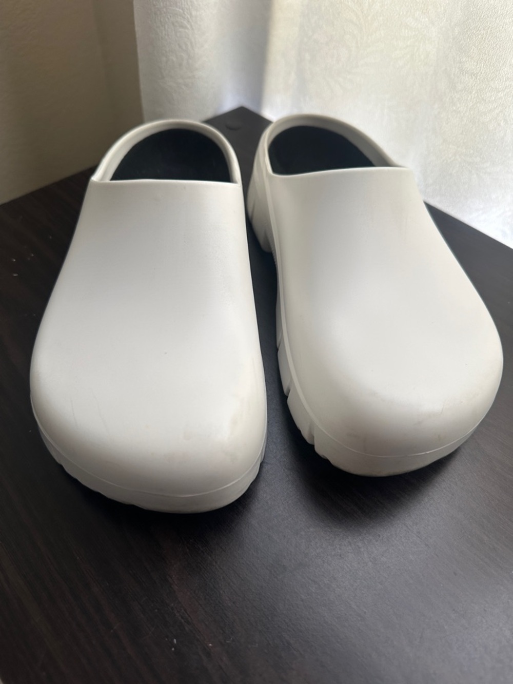 Birkenstock White Slip-On Clogs